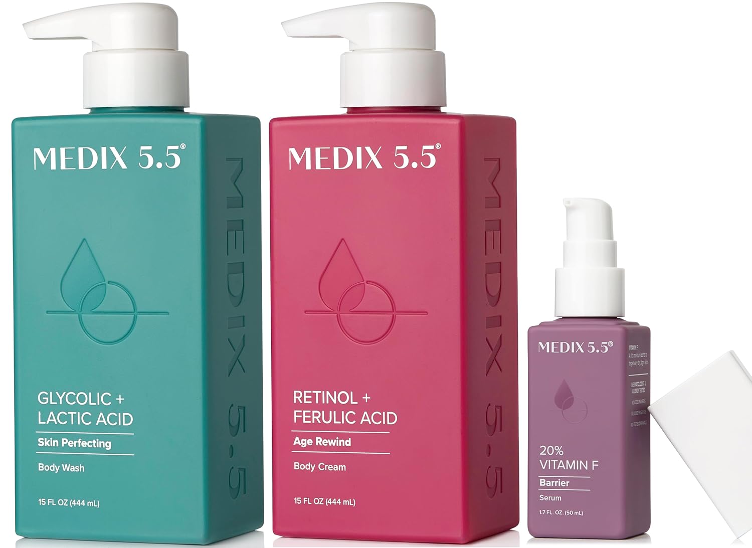Medix 5.5 Retinol Body Lotion Skincare Moisturizer | Anti Aging Retinol Body Cream | Skin Care Tightening Lotion For Women & Men Helps Diminish Look Of Crepey Skin, Wrinkles, & Fine Lines, 2-Pack