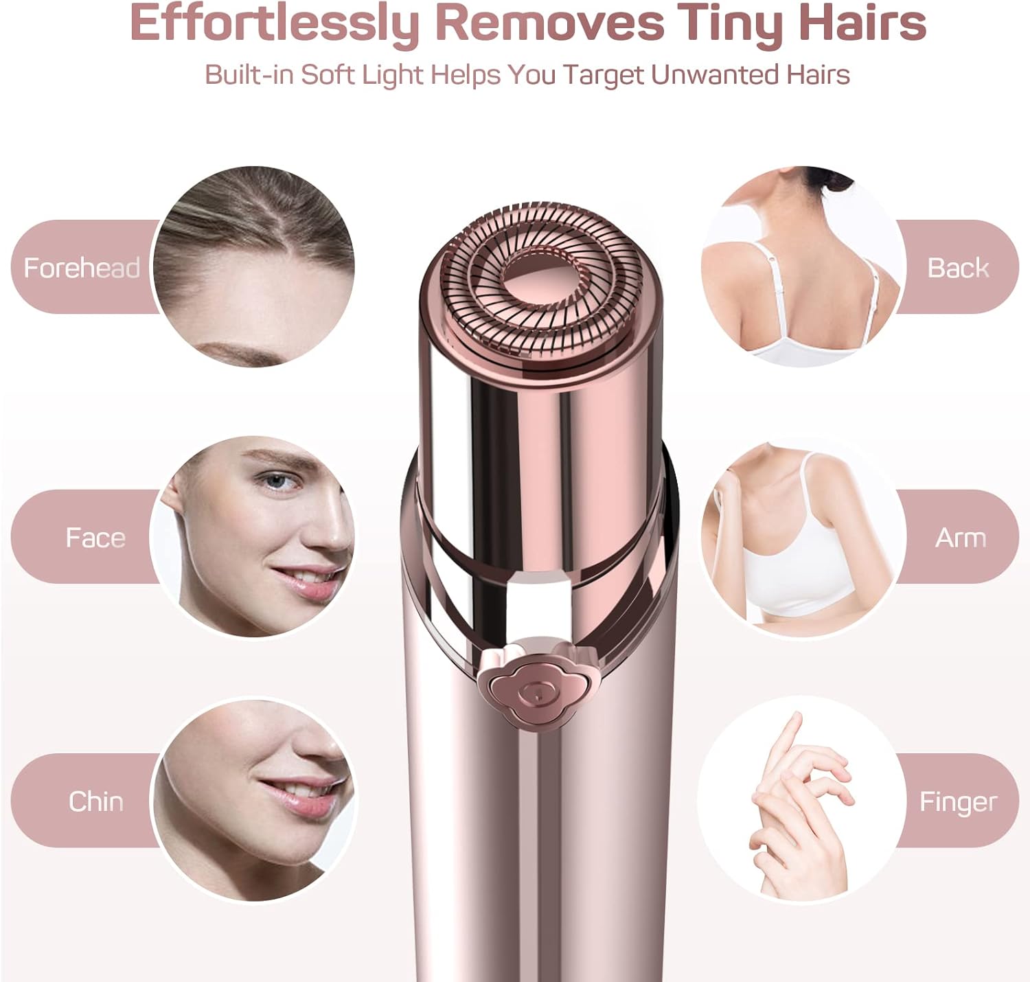 Facial Hair Removal for Women, Rechargeable Painless Facial Hair Remover for Face, Lip, Chin with a Velvet Bag