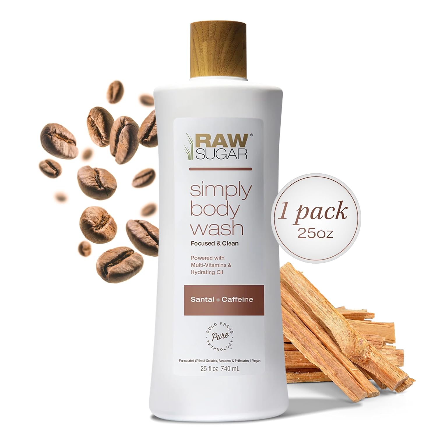 RAW SUGAR Moisture Loving Body Wash - Watermelon + Fresh Mint, Moisturizing & Refreshing Bath & Shower Gel, Sulfate-Free, Paraben-Free & Vegan (Pack of 3)