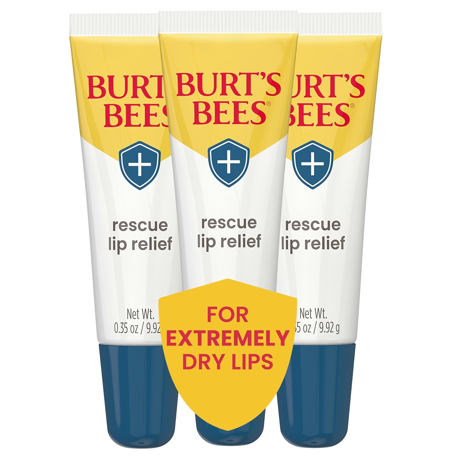 Burts Bees Rescue Lip Relief with Shea Butter and Echinacea, 100% Natural Origin, 0.35 Ounces