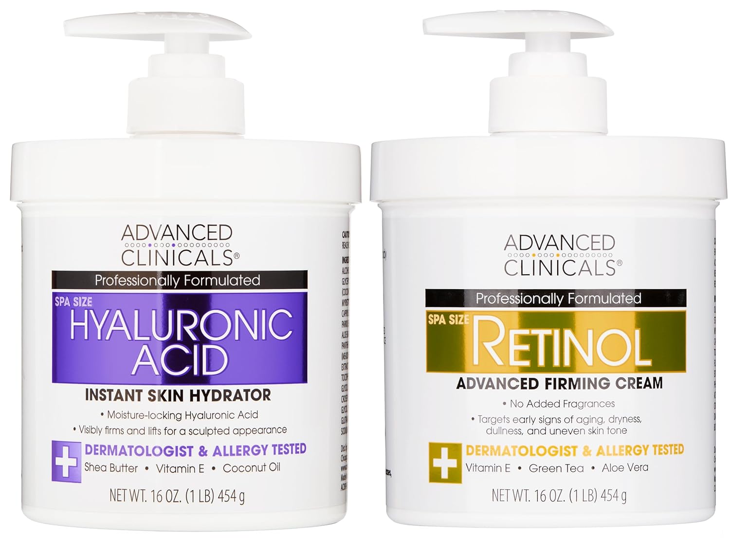 Advanced Clinicals Hyaluronic Acid Moisturizer Body Cream W/Vitamin E | Hydrating Cream & Body Lotion For Women & Men To Help Improve Look of Wrinkles, Dry Skin, Crepey Looking Skin, 16 Ounce