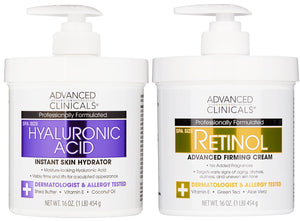 Advanced Clinicals Hyaluronic Acid Moisturizer Body Cream W/Vitamin E | Hydrating Cream & Body Lotion For Women & Men To Help Improve Look of Wrinkles, Dry Skin, Crepey Looking Skin, 16 Ounce