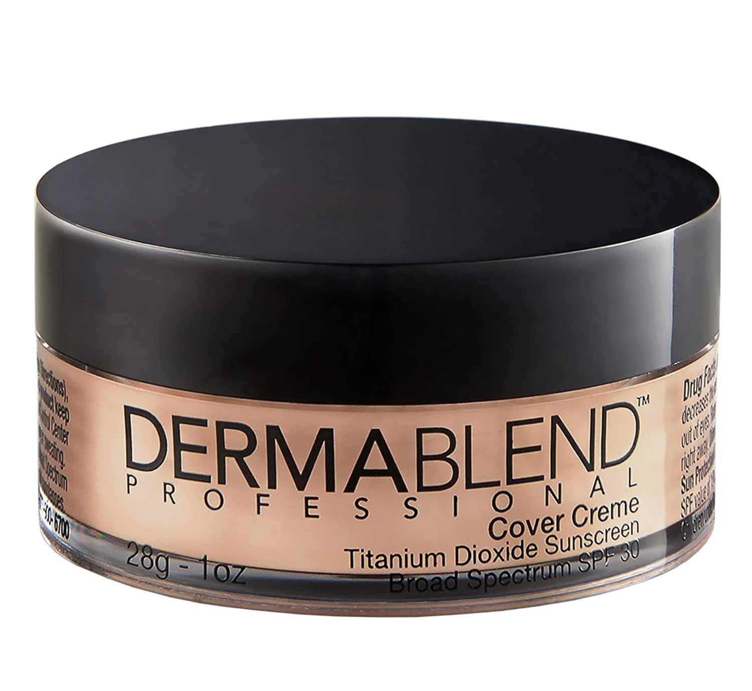 Dermablend Cover Crème Full Coverage Foundation Makeup, Hydrating Cream Concealer for Dark Circles and Blemishes, Maximum Coverage with Mineral Sunscreen SPF 30, 1 OZ