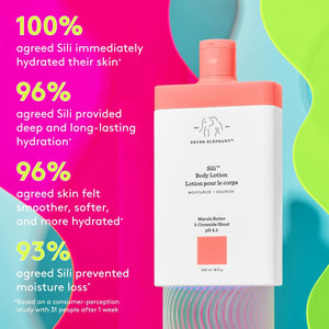 Drunk Elephant Sili Body Lotion - 240 ml/8 fl oz - Lightweight Daily Lotion - Clean Clinical Skincare - Cruelty-Free - Dermatologist Tested - Free of Essential Oils, Silicones, and Fragrance