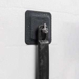 TOOLETRIES Silicone Back Scrubber with Hook - Exfoliating Shower Brush, Back Washer for Men, Durable Back Brush with Long Handle - Long Lasting Bath & Shower Accessories - Charcoal