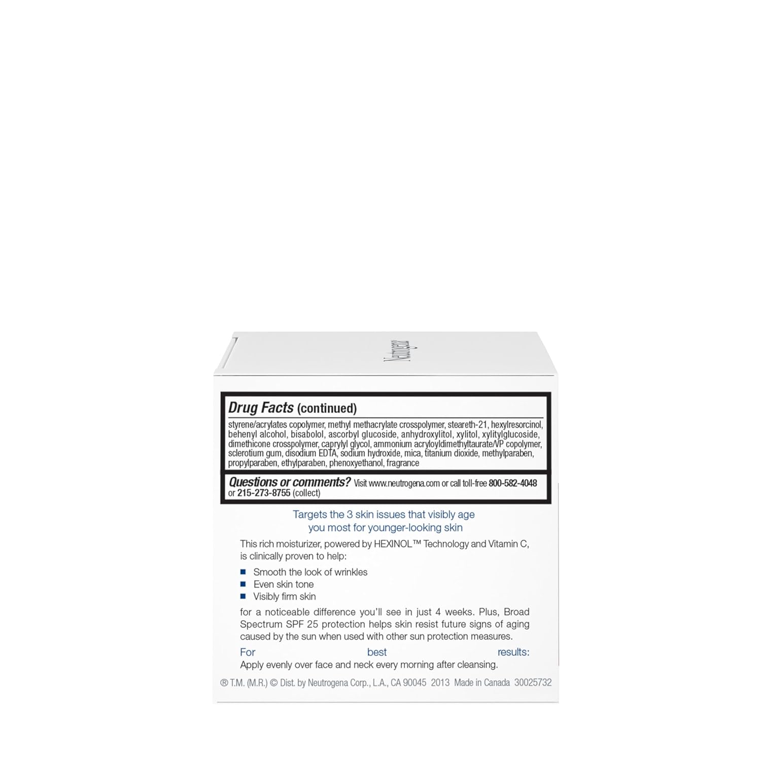 Neutrogena Triple Age Repair Face Moisturizer - with Hexinol Technology & Vitamin C, Anti-Wrinkle Face Cream with SPF 25, Visibly Reduces Wrinkles & Firms Skin, 1.7 oz