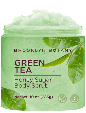 Brooklyn Botany Tropical Mango Shea Sugar Scrub for Body 10 oz – Deeply Hydrating and Gently Exfoliating Body Scrub for Women and Men - Made with Jojoba Beads