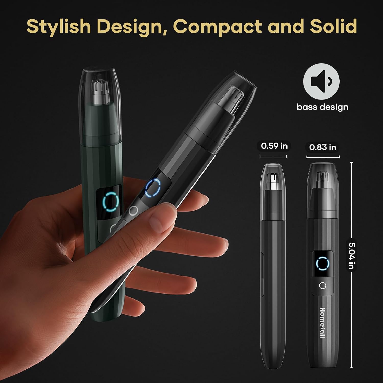 Rechargeable Nose Hair Trimmer for Men Women, Professional Painless Ear Eyebrow & Facial Hair Trimmer - 10,000 RPM Powerful Motor with Dual-Edge Blades, Wet/Dry, Easy to Clean