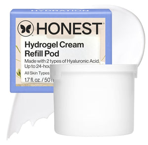 Honest Beauty Hydrogel Cream with Hyaluronic Acid | Lightweight, Moisturizing Water Cream | Gentle for Sensitive Skin, Fragrance Free, Vegan | 1.7 fl oz