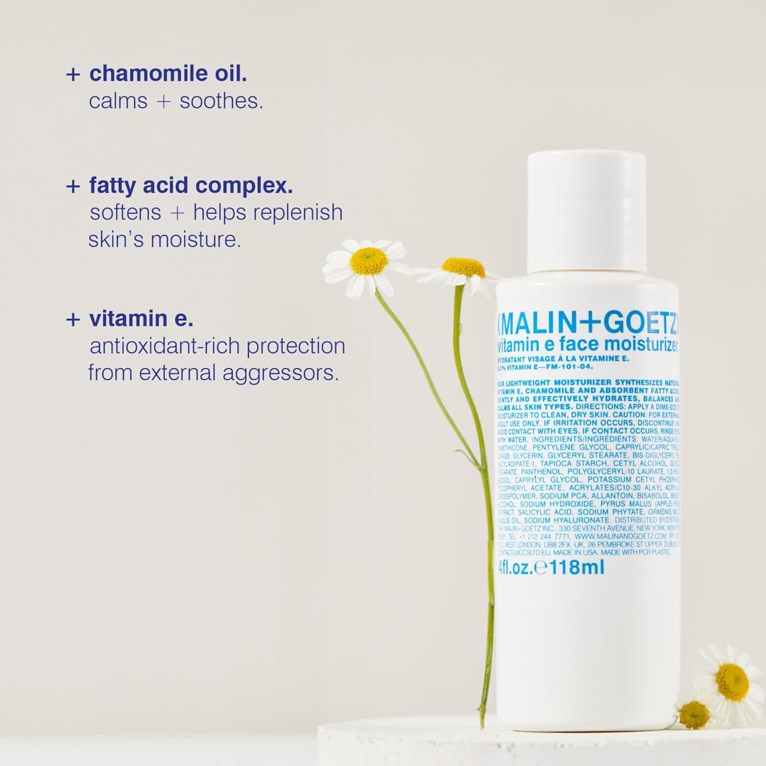 Malin + Goetz Vitamin E Face Moisturizer for Women & Men, 8.5 Fl. Oz. – Hydrating Face Cream, Face Lotion for Dry Sensitive Skin, Vegan & Cruelty-Free