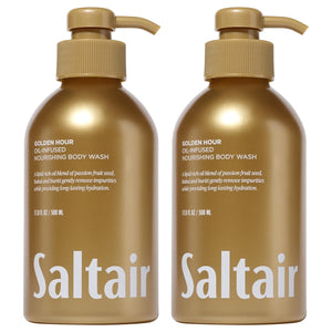 Saltair Body Wash, Signature Scents 2-Pack. Moisturizing Body Cleanser with Monoi Oil and Cupuacu Butter. Luxury Shower Gel for Women and Men. Vegan, Cruelty-Free, Paraben-Free. 2x 17oz Pump Bottles