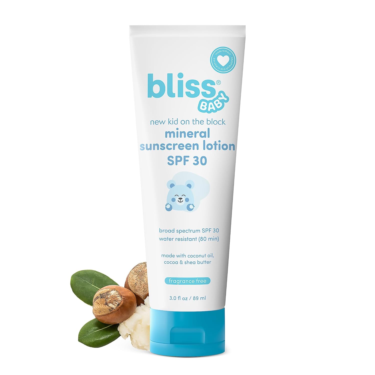 Bliss Baby Sunscreen, Premium SPF 50 Mineral Lotion, Natural Zinc Oxide, Fragrance-Free, Hypoallergenic & Dermatologist Tested, Water-Resistant, Vegan, Sensitive Skin - For Babies, Kids & Whole Family