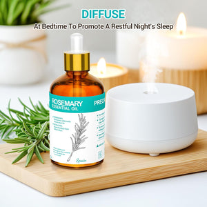 Rosemary Oil 3.38 fl oz Rosemary Essential Oil 100% Pure Undiluted for Hair, Scalp, Skin, Diffusers, Aromatherapy, Massage, Soap and Candle Making
