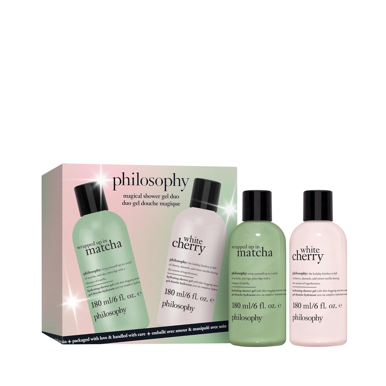philosophy scent-sational hydrating bath & shower gels - efficiently cleanses, soothes & comforts dry skin - vegan & cruelty free formula