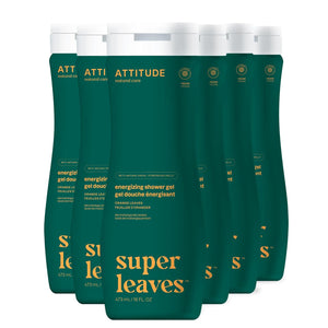 ATTITUDE Body Wash, EWG Verified Shower Gel, Dermatologically Tested, Plant and Mineral-Based, Vegan Personal Care Products, White Tea Leaves, 16 Fl Oz