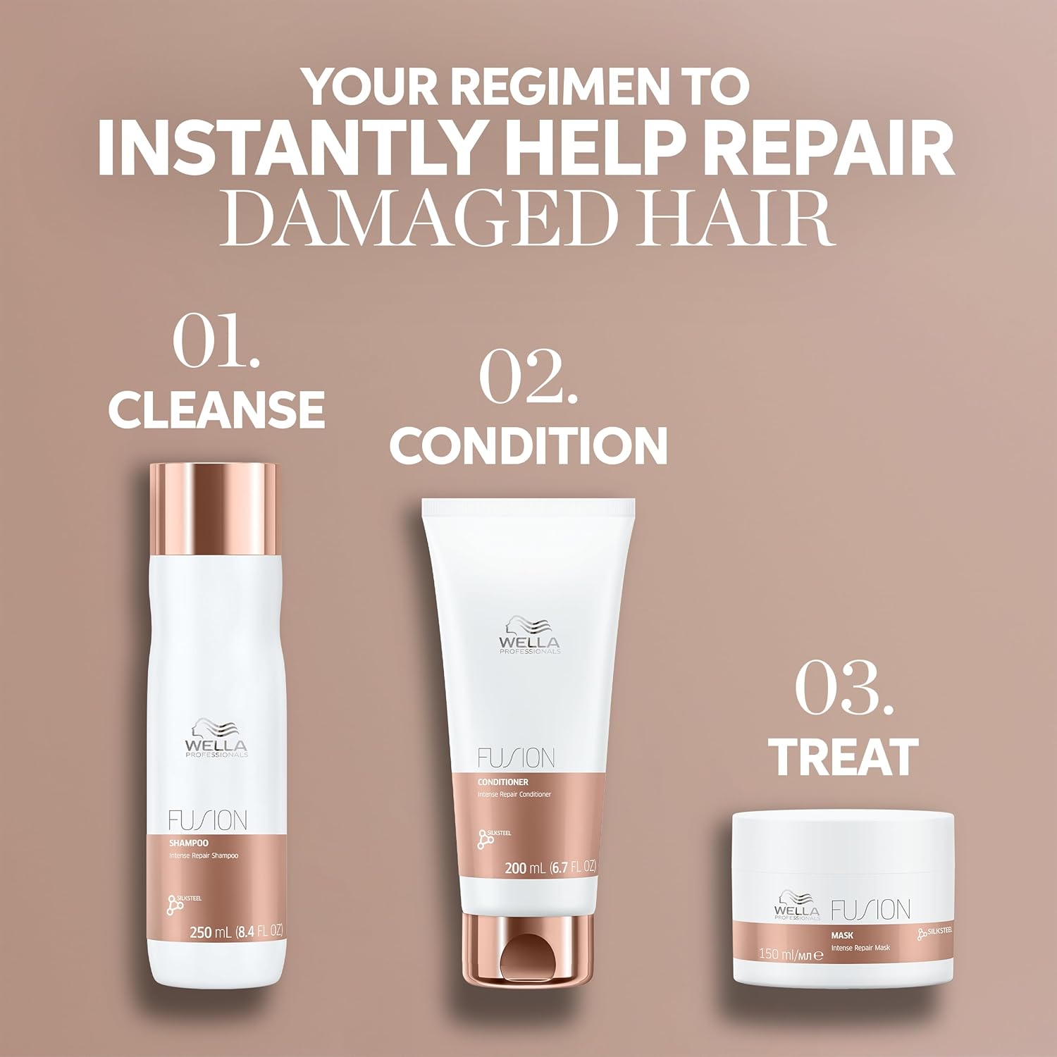 Wella Professionals Fusion Intense Repair Conditioner | For Damaged Hair| Hair Repair| Anti-Hair Breakage| 33.8 Fl Oz