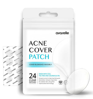 AVARELLE Acne Cover Patches, FSA HSA Eligible Hydrocolloid Pimple Patches for Face with Tea Tree Oil, Korean Skincare Zit Patches for Face | FSA HSA Store Eligible Items | Vegan, Cruelty-free