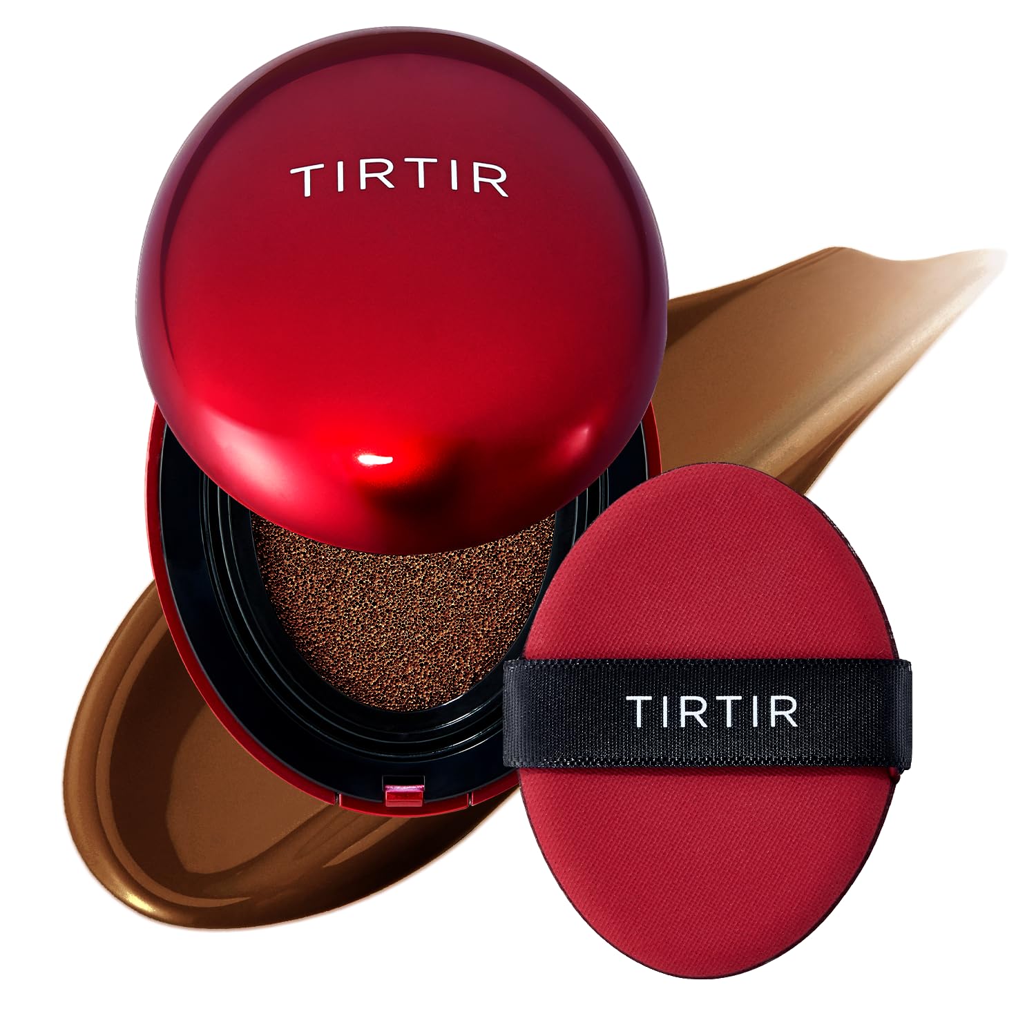 TIRTIR Mask Fit Red Cushion Foundation | Full coverage, Weightless, Skin fit, Satin Glow Finish, Korean Makeup Cushion Foundation (#23N Sand, 0.63 Fl Oz)