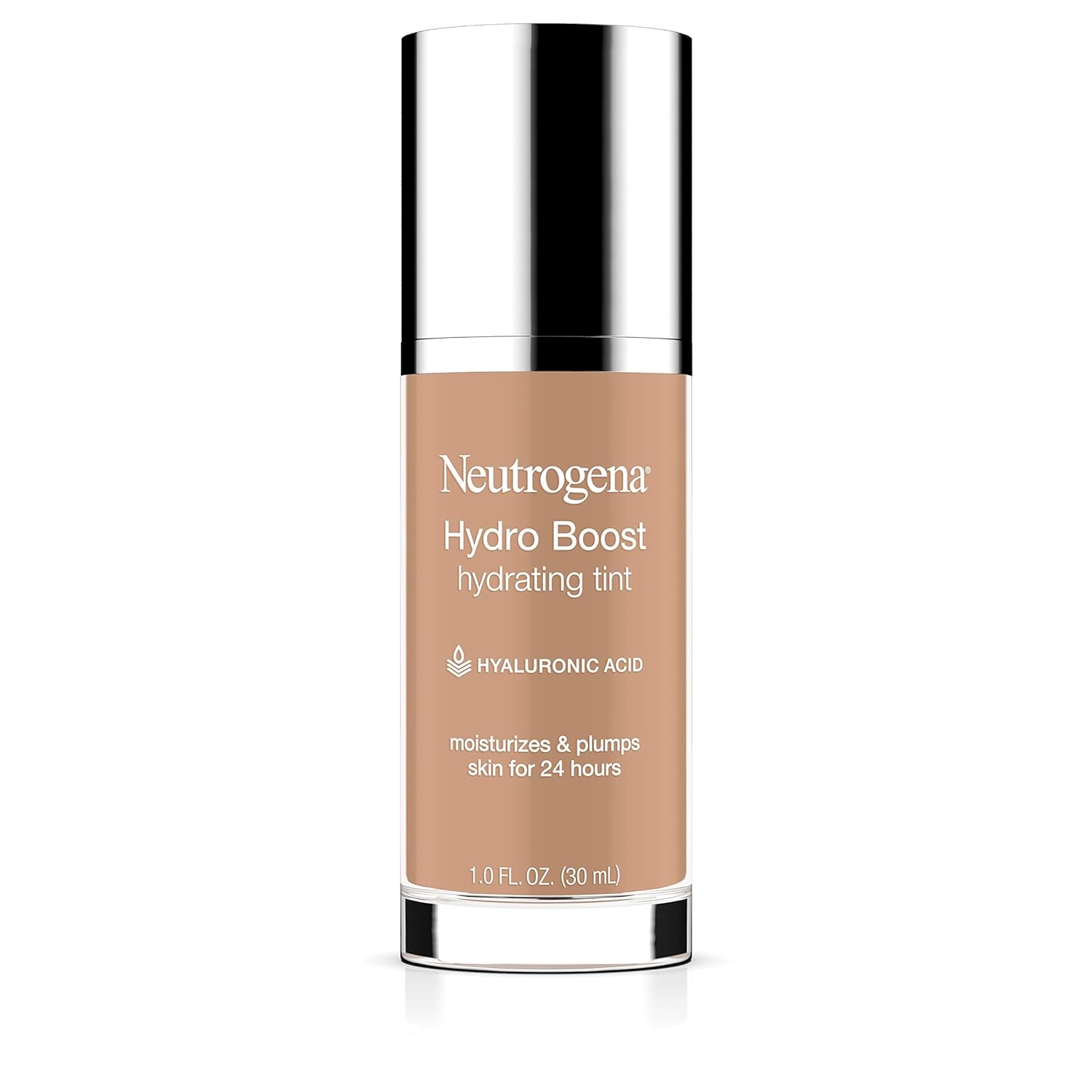 Neutrogena Hydro Boost Hydrating Tint with Hyaluronic Acid, Lightweight Water Gel Formula, Moisturizing, Oil-Free & Non-Comedogenic Liquid Foundation Makeup, 60 Natural Beige 1.0 fl. oz
