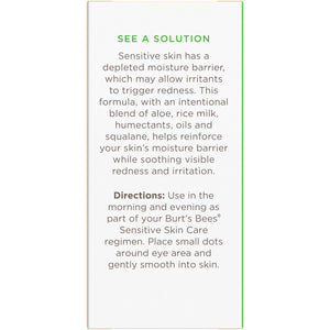 Burt's Bees Calming Eye Cream With Aloe and Rice Milk, Moisturizes Without Causing Redness or Irritation, 98.7 Percent Natural Origin Skin Care, 0.5 oz. Bottle