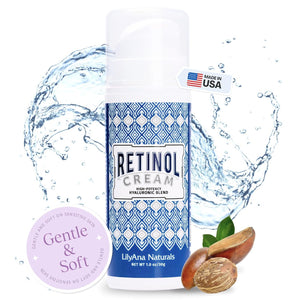 LilyAna Naturals Retinol Cream - Made in USA, Anti Aging Moisturizer for Face and Neck, Wrinkle, Retinol Complex, Body Mousse - 1.7oz