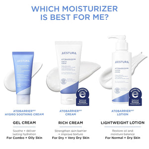 AESTURA ATOBARRIER365 Hydro Soothing Gel Cream Moisturizer with Ceramides for Moisture Barrier Repair | Lightweight Hydration, Instant Cooling, Suitable for Sensitive Skin, 60ML / 2.03 fl.oz.