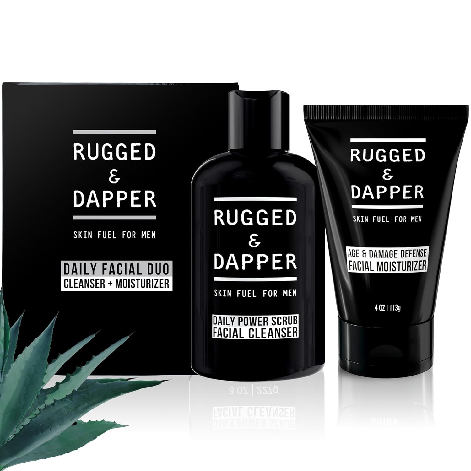 RUGGED & DAPPER - Daily Mens Face Wash + Scrub - 5 Month Supply - Deep Exfoliating Cleanser - Prevents Breakouts - Acne Face Wash Men's - USA Made with Natural Ingredients