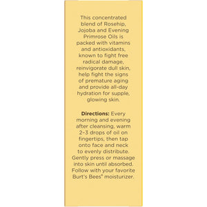 Burt's Bees Gua Sha Face Oil With Rosehip Seed Extract, Reduces Appearance of Fine Lines and Wrinkles, Use with Ice Roller & Facial Tools, Natural Origin Skin Care, 0.51 fl. oz.