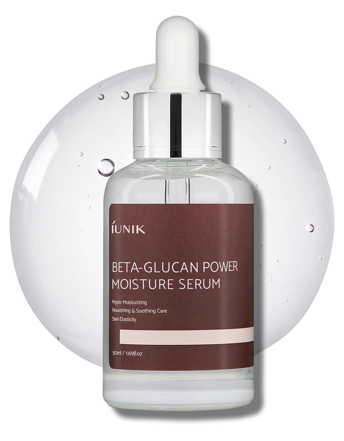 IUNIK Beta-Glucan Power Deep Moisture Vegan Serum – Intense Hydration with Mushroom & Yeast Extracts, 50ml