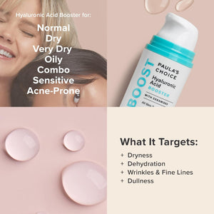 Paula's Choice BOOST Hyaluronic Acid Booster with Ceramides for Lightweight Deep Hydration, Plumps Skin, Smooth Fine Lines & Wrinkles, Concentrated Serum, 0.5 Ounce