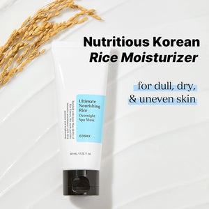 COSRX Ultimate Nourishing Rice Overnight Spa Mask, 60ml / 2.02 fl.oz | Rice Extract 68% and Niacinamide 2%, Korean Skin Care, Animal Testing Free, Paraben Free