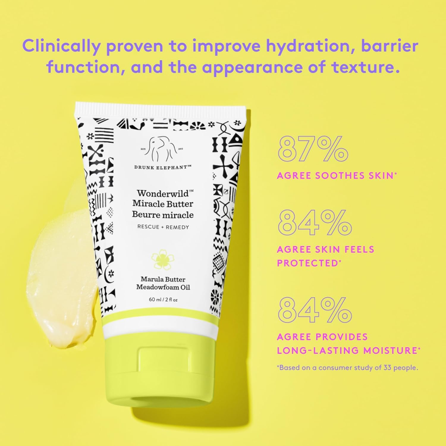 Drunk Elephant Wonderwild Miracle Butter - Ultra-Luxe Skin Salve - Clean Clinical Skincare - Cruelty-Free - Free of Essential Oils, Silicones, and Fragrance