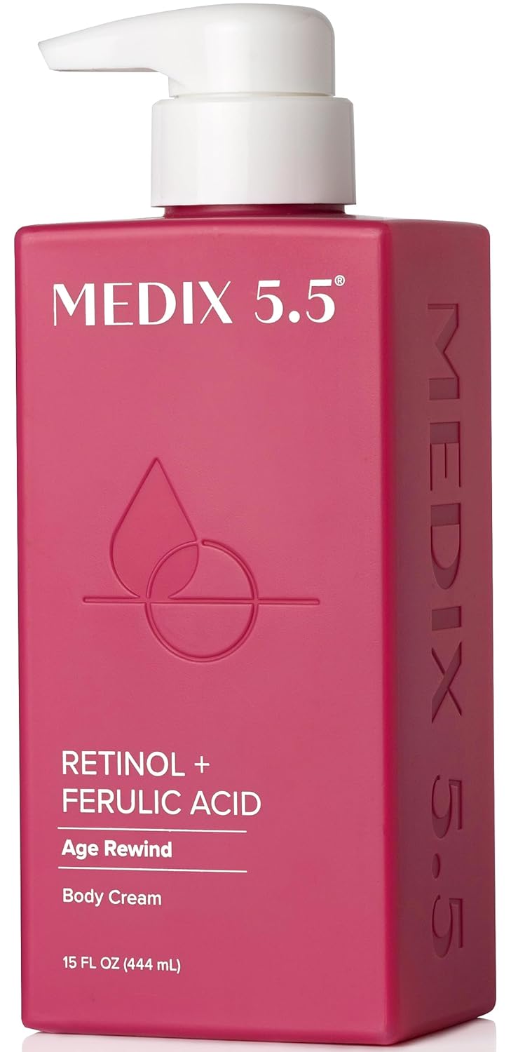 Medix 5.5 Retinol Body Lotion Skincare Moisturizer | Anti Aging Retinol Body Cream | Skin Care Tightening Lotion For Women & Men Helps Diminish Look Of Crepey Skin, Wrinkles, & Fine Lines, 2-Pack