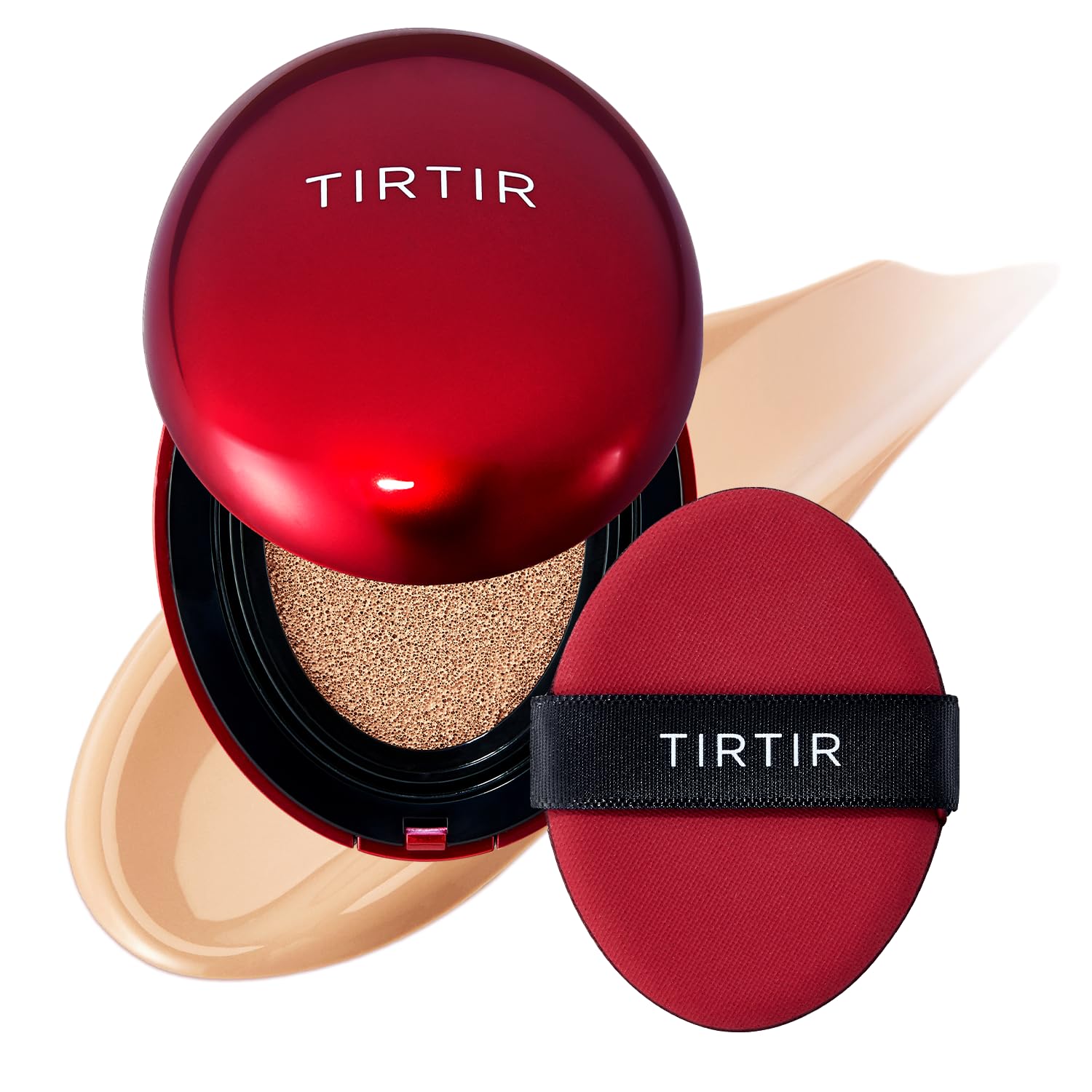 TIRTIR Mask Fit Red Cushion Foundation | Full coverage, Weightless, Skin fit, Satin Glow Finish, Korean Makeup Cushion Foundation (#23N Sand, 0.63 Fl Oz)