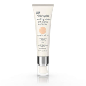 Neutrogena Retinol Treatment and Tinted Facial Moisturizer, Healthy Skin Anti-Aging Perfector with Broad Spectrum SPF 20 Sunscreen with Titanium Dioxide, 20 Fair to Light, 1 fl. oz