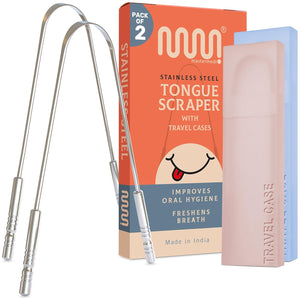 MasterMedi Tongue Scraper with Case Easy to Use Tongue Scraper for Adults, Tongue Cleaner for Oral Care & Hygiene (Single Pack (with Travel Case))