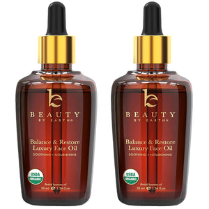 USDA Organic Face Oil – USA Made with Natural Ingredients, Brightens & Smooths Fine Lines & Wrinkles, Non-comedogenic Lightweight Facial Oil for Dry & Sensitive Skin with Moringa, Jojoba & Argan Oils