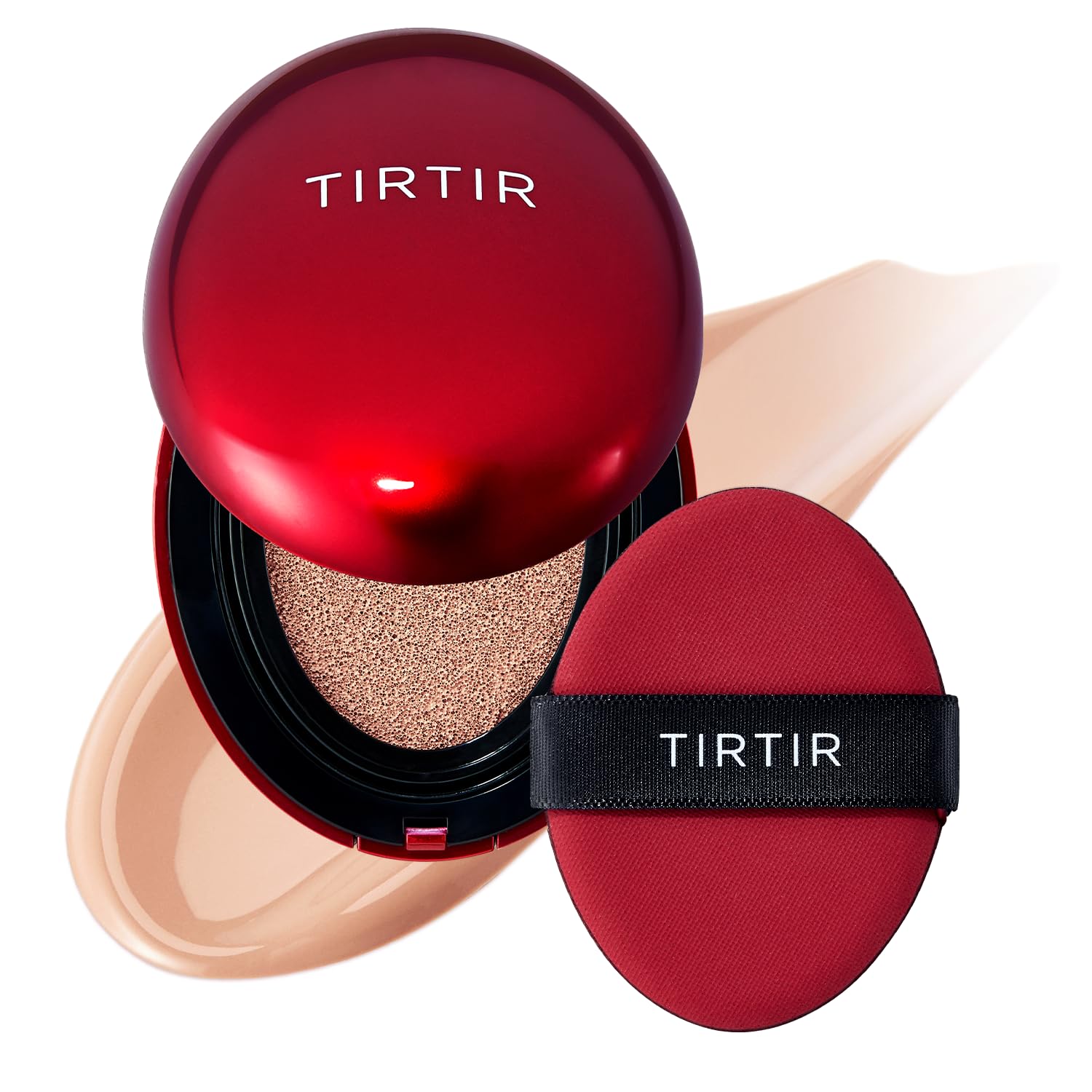 TIRTIR Mask Fit Red Cushion Foundation | Full coverage, Weightless, Skin fit, Satin Glow Finish, Korean Makeup Cushion Foundation (#23N Sand, 0.63 Fl Oz)