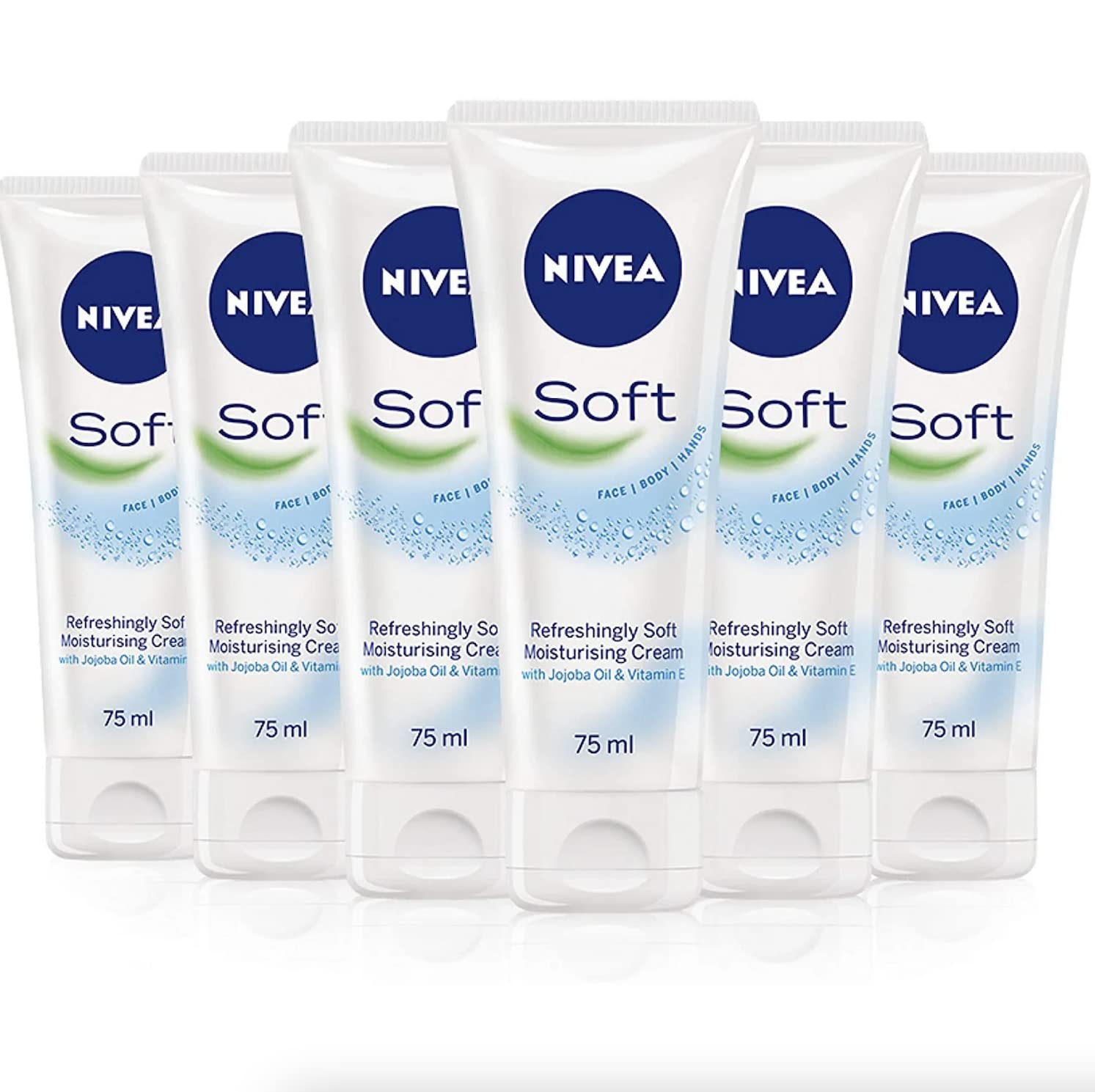 NIVEA Soft Refreshingly Soft Moisturizing Cream, Lightweight Body Moisturizer for Face, Body and Hands, Body Cream Enriched with Jojoba Oil and Vitamin E, 16 Oz Jar