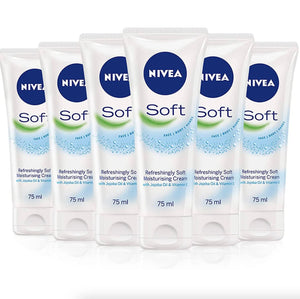 NIVEA Soft Refreshingly Soft Moisturizing Cream, Lightweight Body Moisturizer for Face, Body and Hands, Body Cream Enriched with Jojoba Oil and Vitamin E, 16 Oz Jar