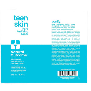 Acne Clarifying Face Toner for Teens by Natural Outcome Skin Care - Salicylic Acid Facial Astringent to Clear Acne & Purify Pores - Fragrance Free, Alcohol Free 6.7 oz