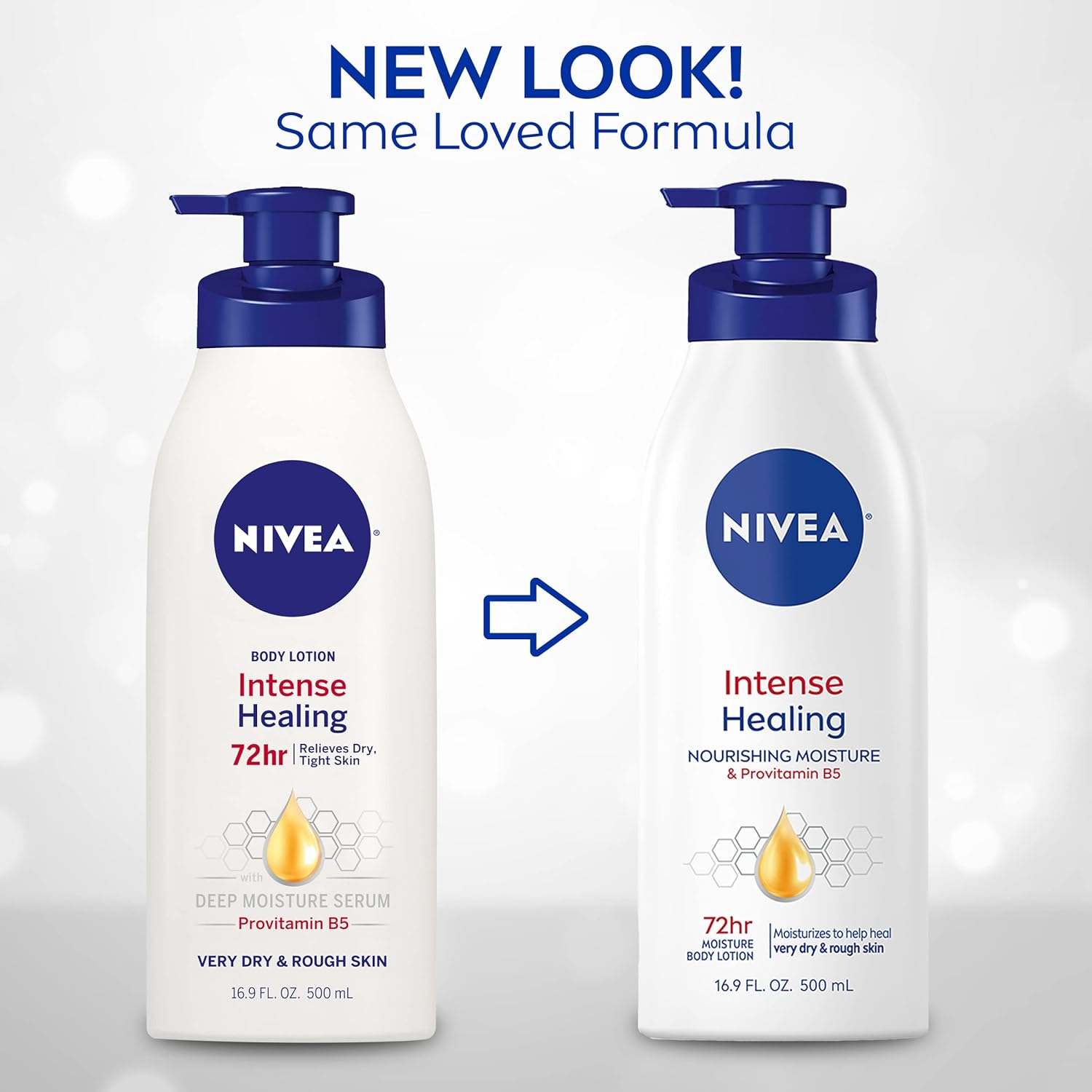 NIVEA Intense Healing Body Lotion for Very Dry, Itchy Skin with Glycerin, Provitamin B5 and Niacinamide, 72-Hour Body Moisturizer, 16.9 Fl Oz Pump Bottle