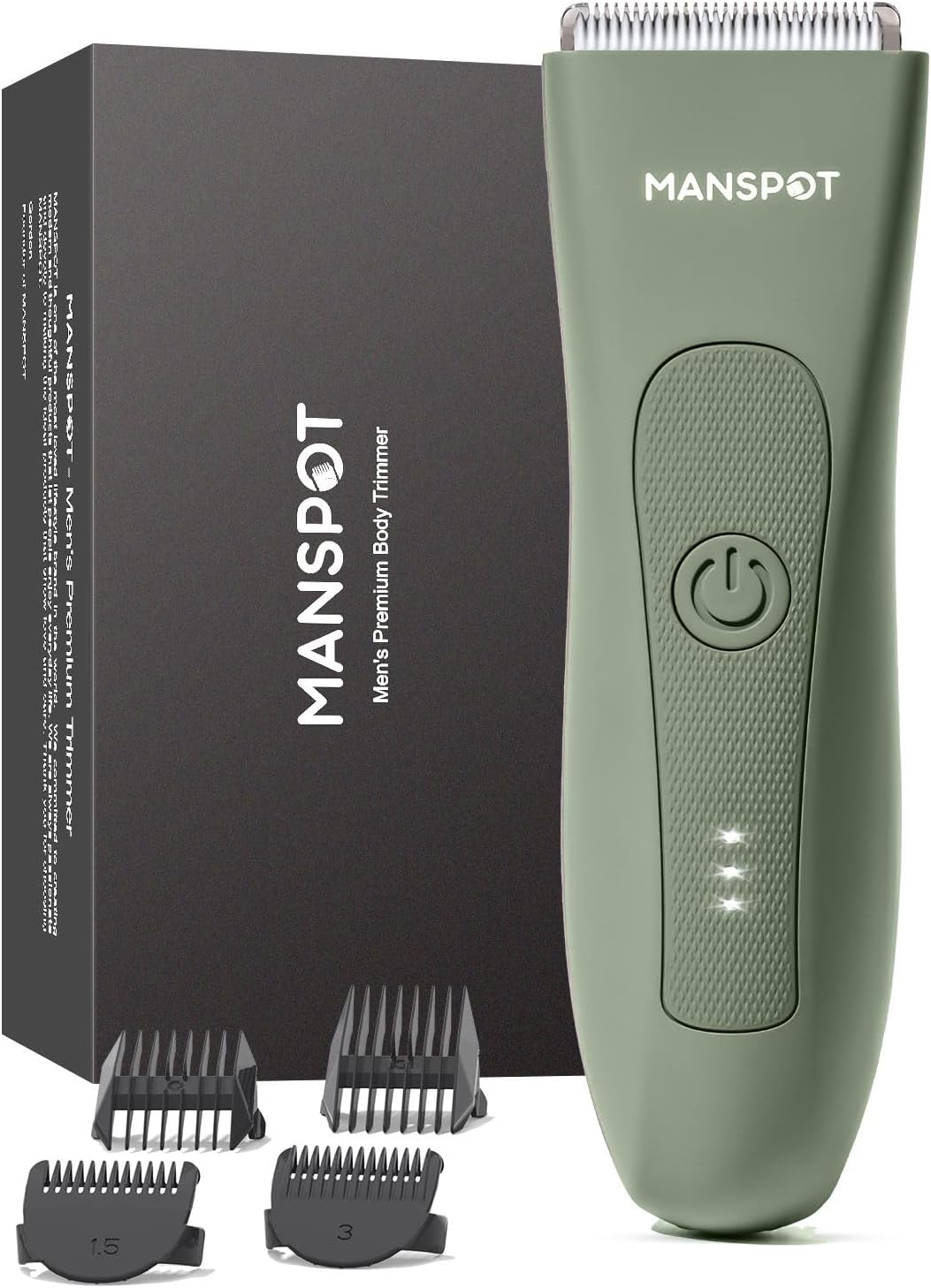 MANSPOT Manscape Hair Finishing Trimmers, Pubic Hair Trimmer for Men and Women, Electric Ball Trimmer Pubic Shaver,Hypoallergenic Ceramic Blade Heads,Waterproof Wet/Dry Groin Shaver,20 Times Usage