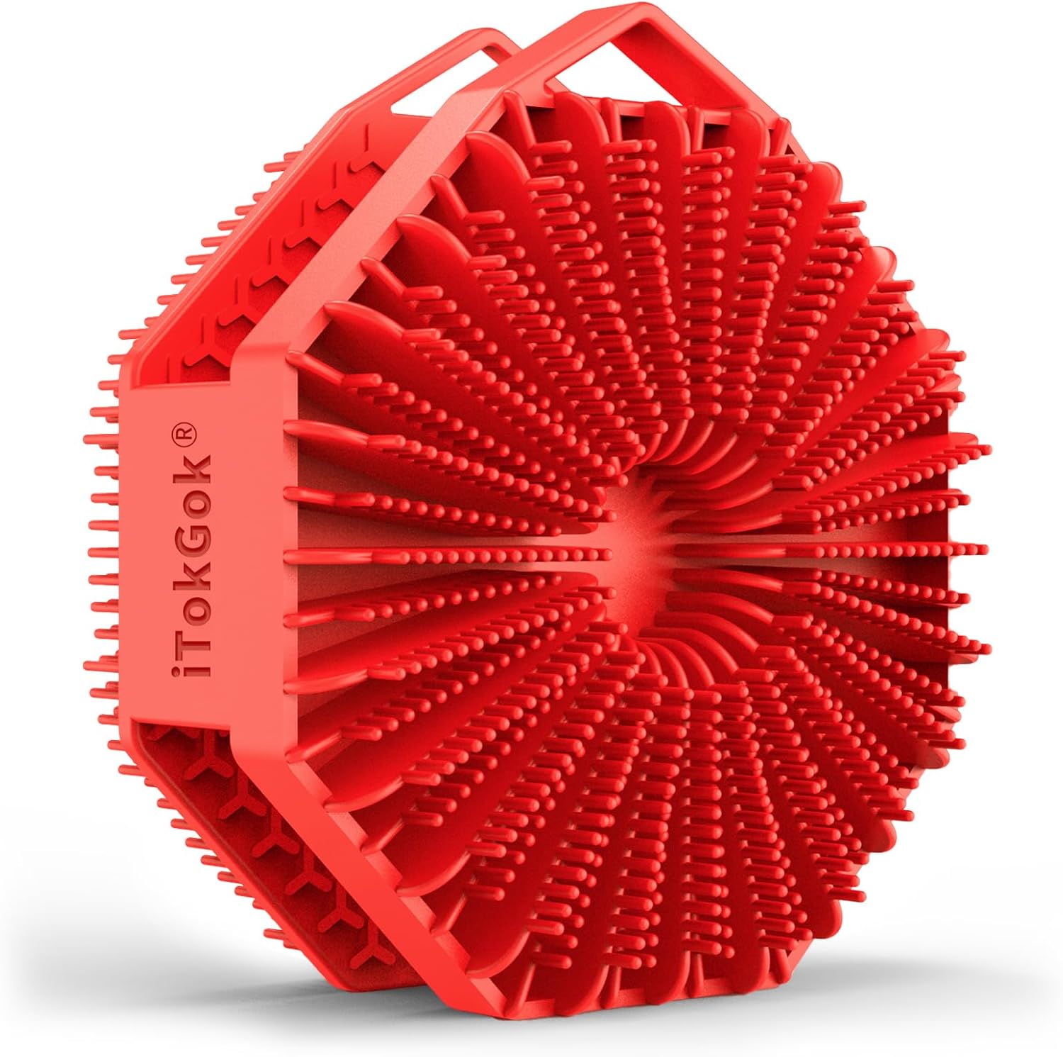 iTokGok® Premium 2-in-1 Silver-Infused Silicone Body Scrubber for Men, Double-Sided Design Body Brush Silicone Body Scrubber Exfoliating Body Brushes for All Skin, Lathers Well - Midnight Green