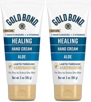Gold Bond Healing Hand Cream, With Aloe, Hand Lotion for Dry Skin That Lasts Through Handwashing, 3 oz. (Pack of 2)
