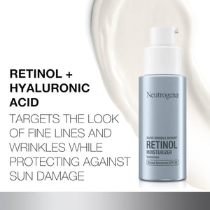 Neutrogena Rapid Wrinkle Repair Retinol Face Moisturizer with SPF 30 Sunscreen, Daily Anti-Aging Face Cream with Retinol & Hyaluronic Acid to Fight Fine Lines, Wrinkles, & Dark Spots, 1 fl. oz