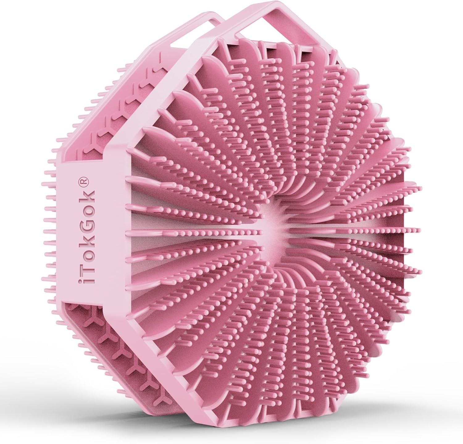 iTokGok® Premium 2-in-1 Silver-Infused Silicone Body Scrubber for Men, Double-Sided Design Body Brush Silicone Body Scrubber Exfoliating Body Brushes for All Skin, Lathers Well - Midnight Green