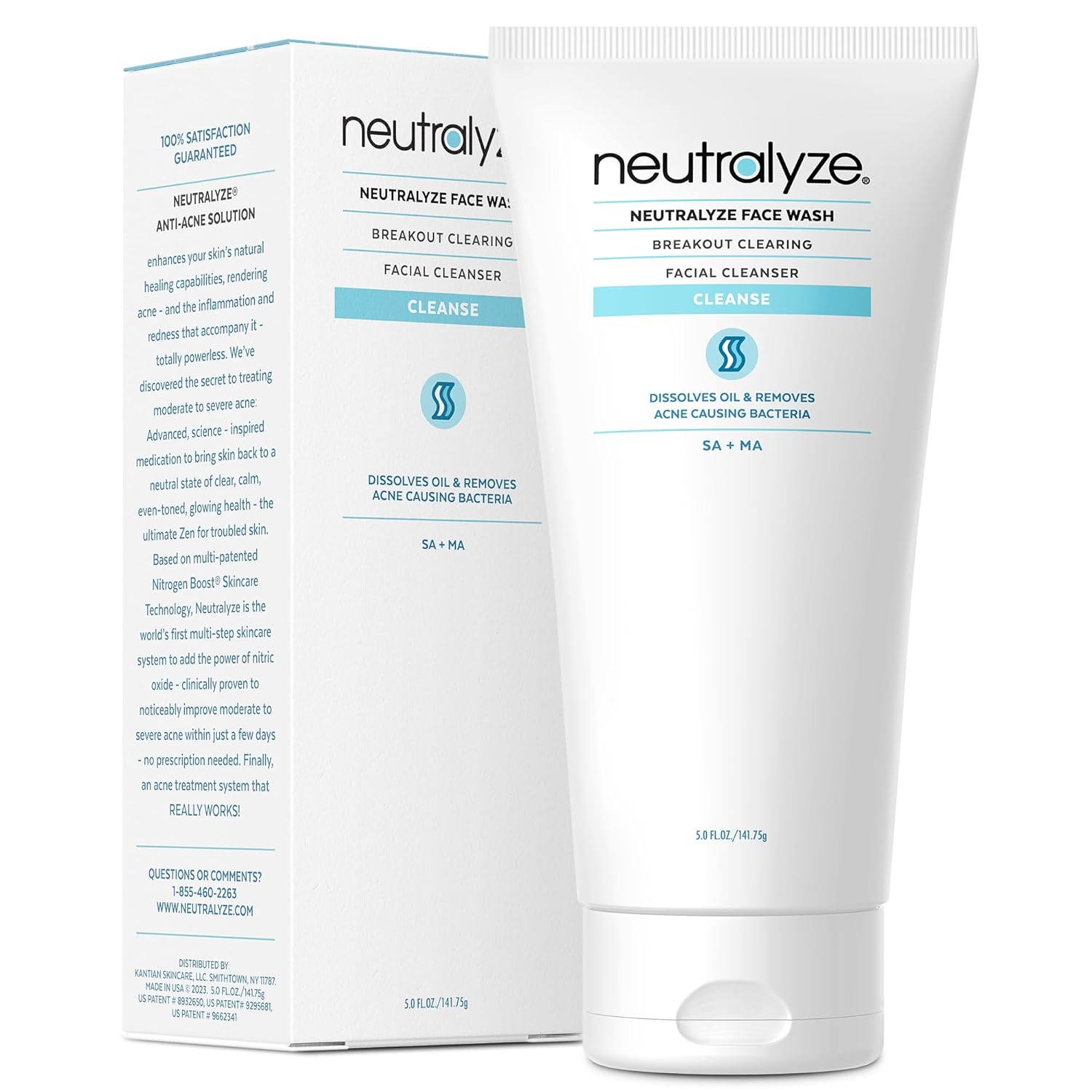 Moderate to Severe Acne Treatment Kit - Maximum Strength 3 Step System with 2% Salicylic Acid, 2% Mandelic Acid & Nitrogen Boost Skincare Technology - Acne Medication for Teens & Adults (90+ Day)