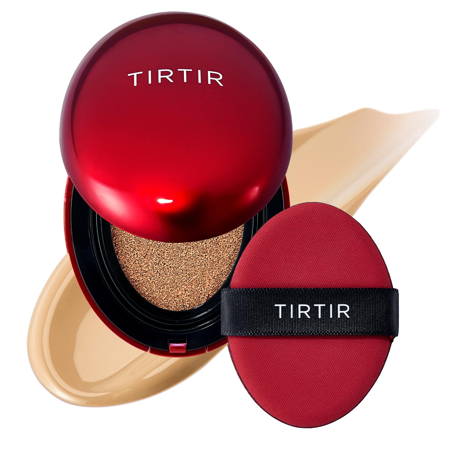 TIRTIR Mask Fit Red Cushion Foundation | Full coverage, Weightless, Skin fit, Satin Glow Finish, Korean Makeup Cushion Foundation (#23N Sand, 0.63 Fl Oz)