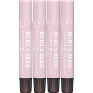 Burt's Bees Shimmer Lip Tint Set, Tinted Lip Balm Stick, Moisturizing for All Day Hydration with Natural Origin Glowy Pigmented Finish & Buildable Color, Fig (4-Pack)